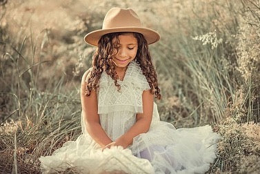 Vestito glitterato per bambine con ruches