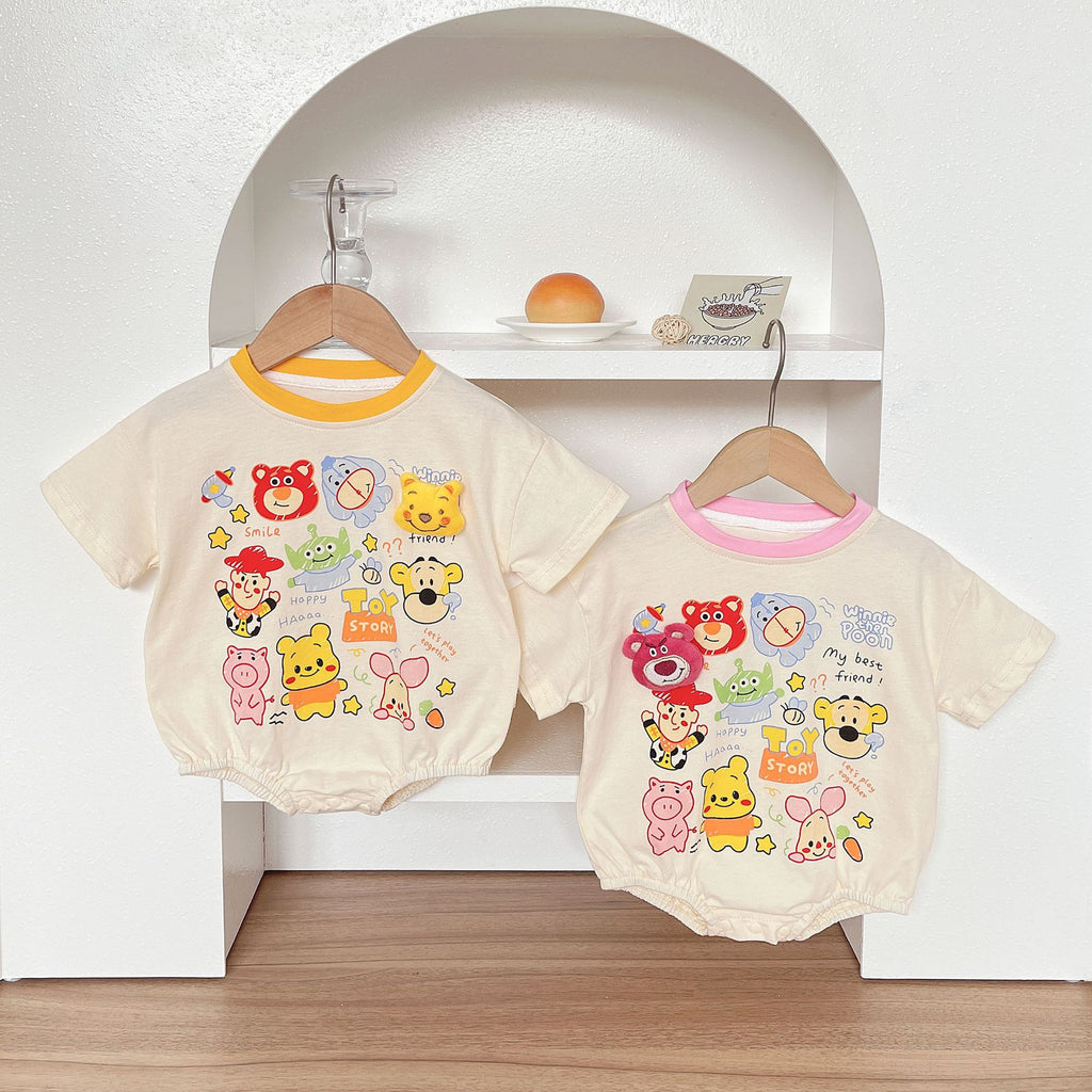 Baby Bodysuit with Teddy Bear Characters