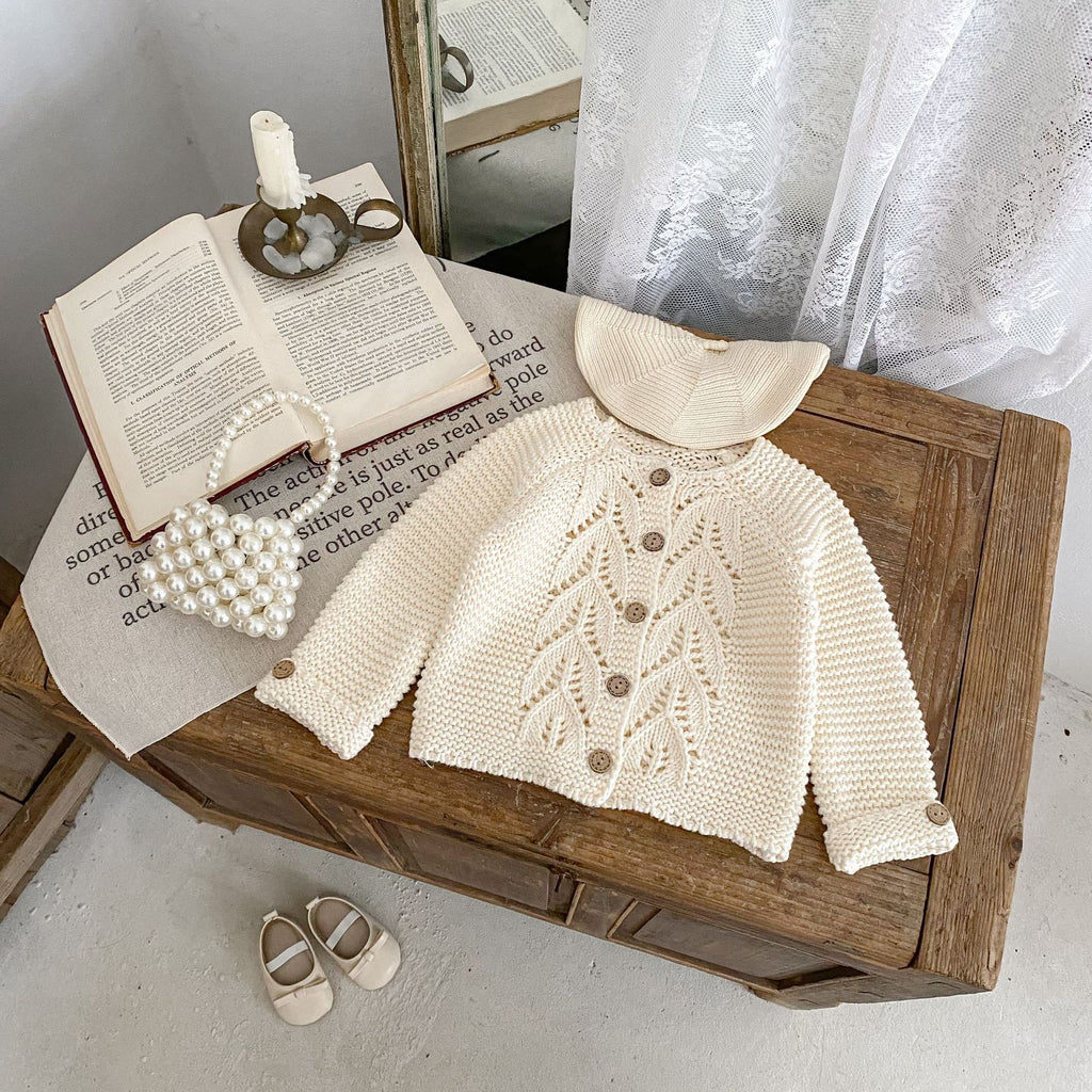 Baby Solid Color Knitted Cardigan Sweater