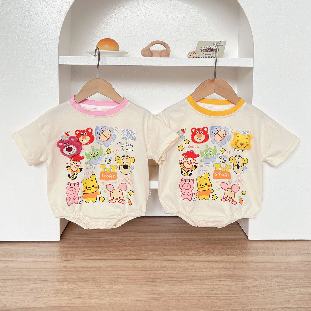 Baby Bodysuit with Teddy Bear Characters