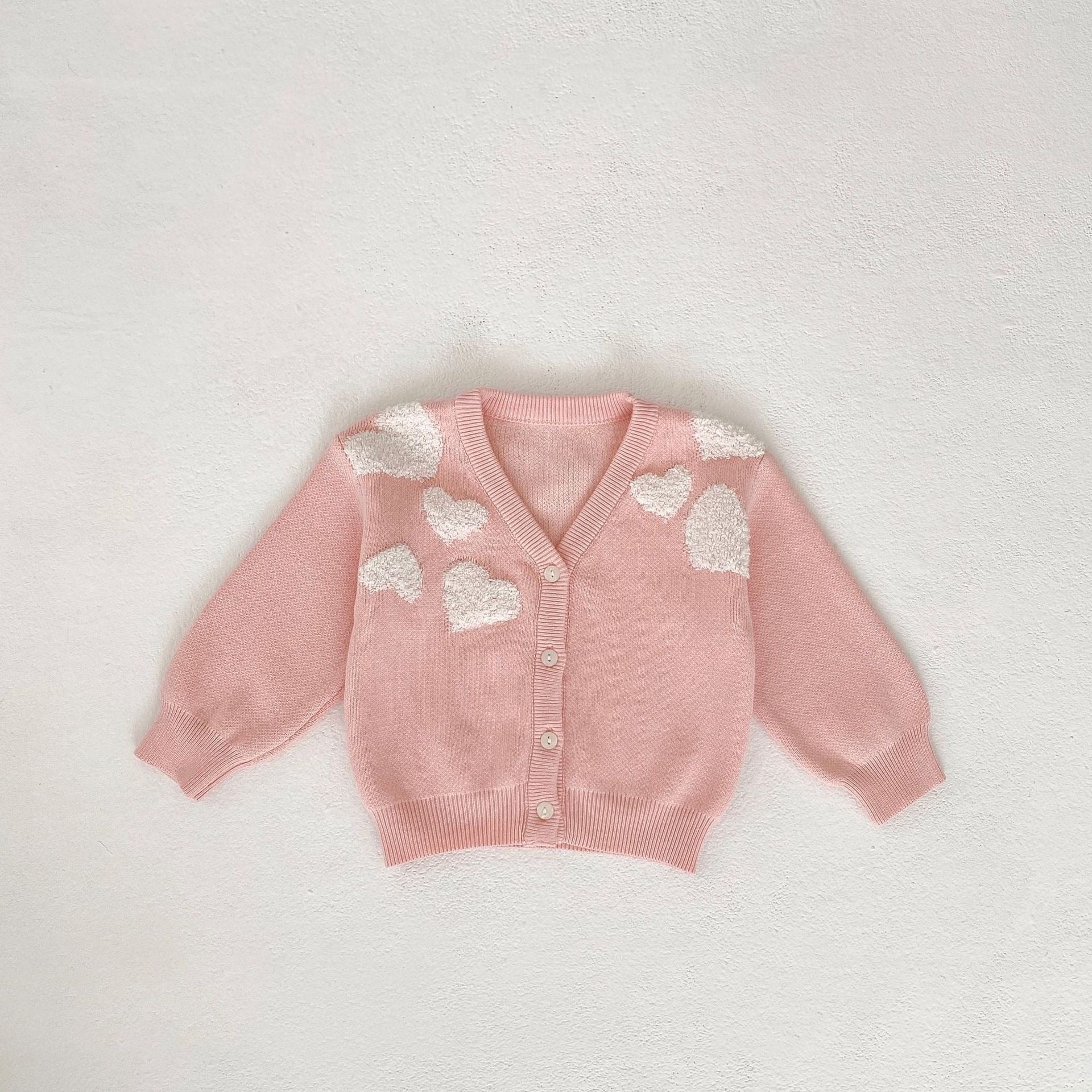 Children's Knitted Cardigan with Love Buttons