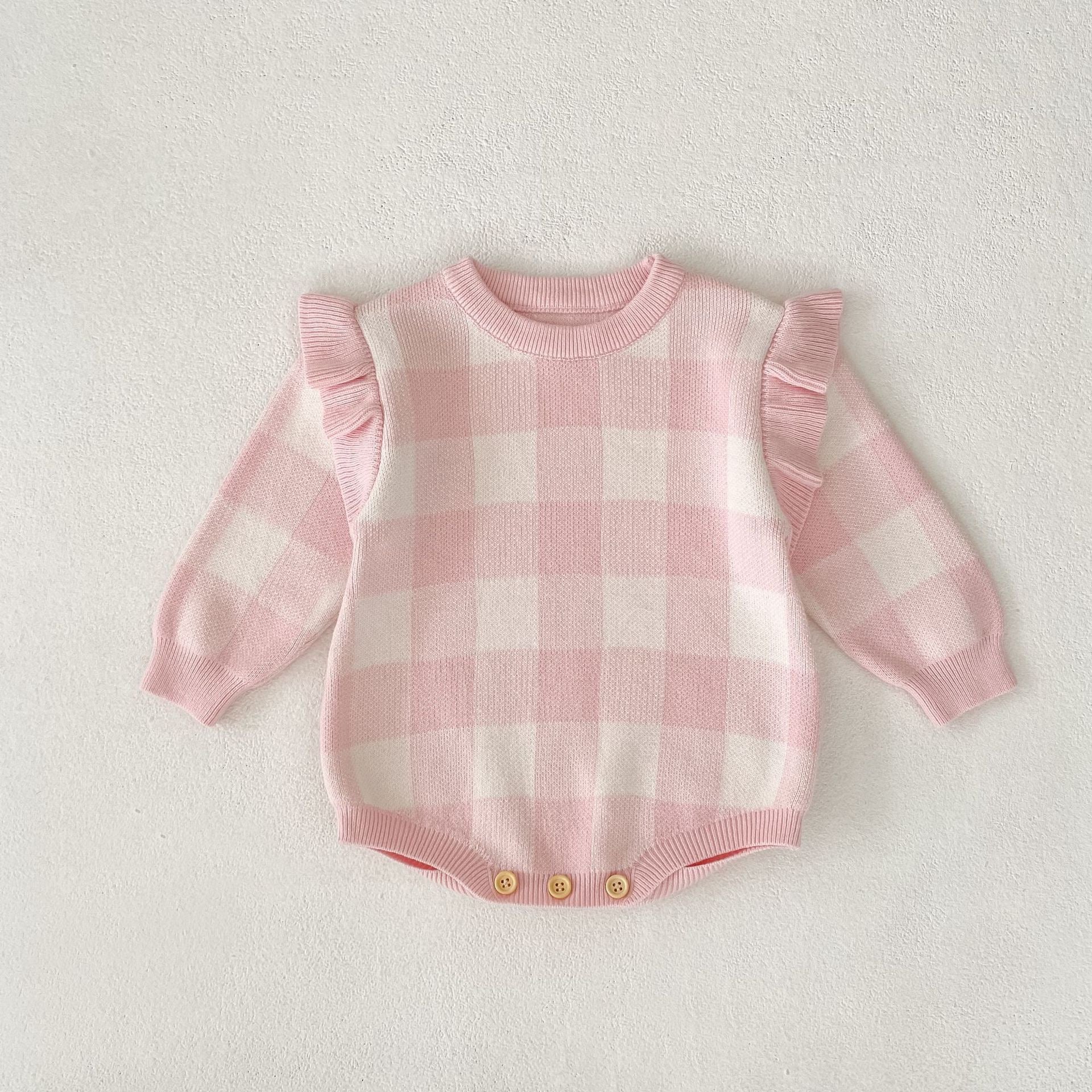 Baby Checkered Knit Romper