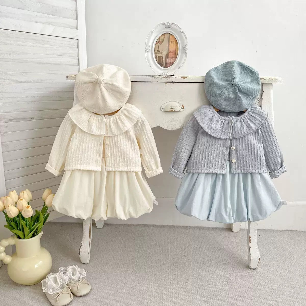 Children's Set: Cardigan + Balloon Dress