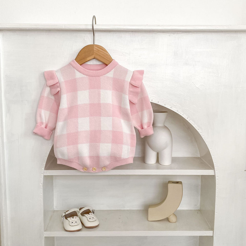 Baby Checkered Knit Romper