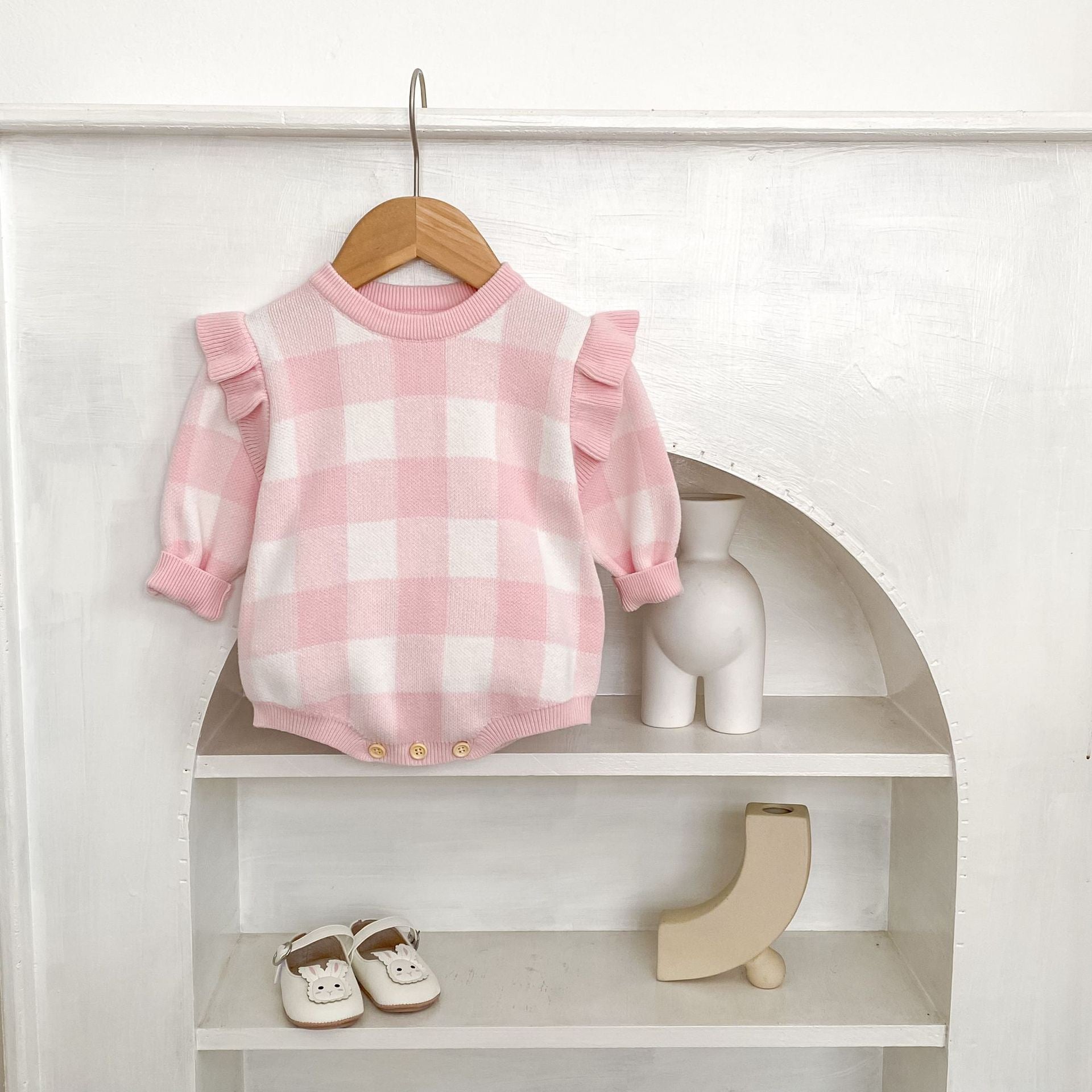 Baby Checkered Knit Romper
