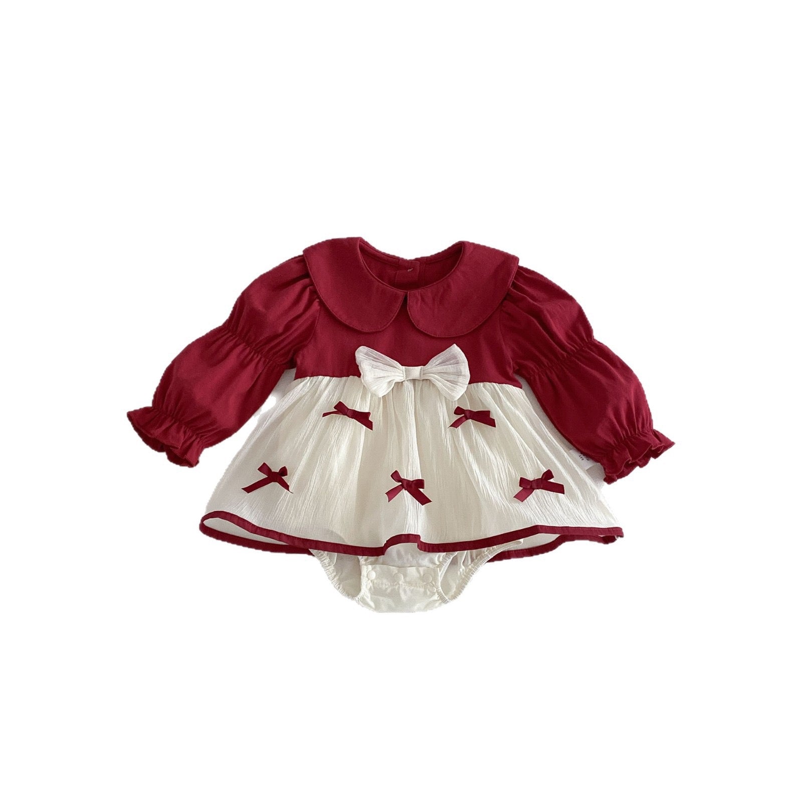 Baby Girl Red Bow Bodysuit Dress