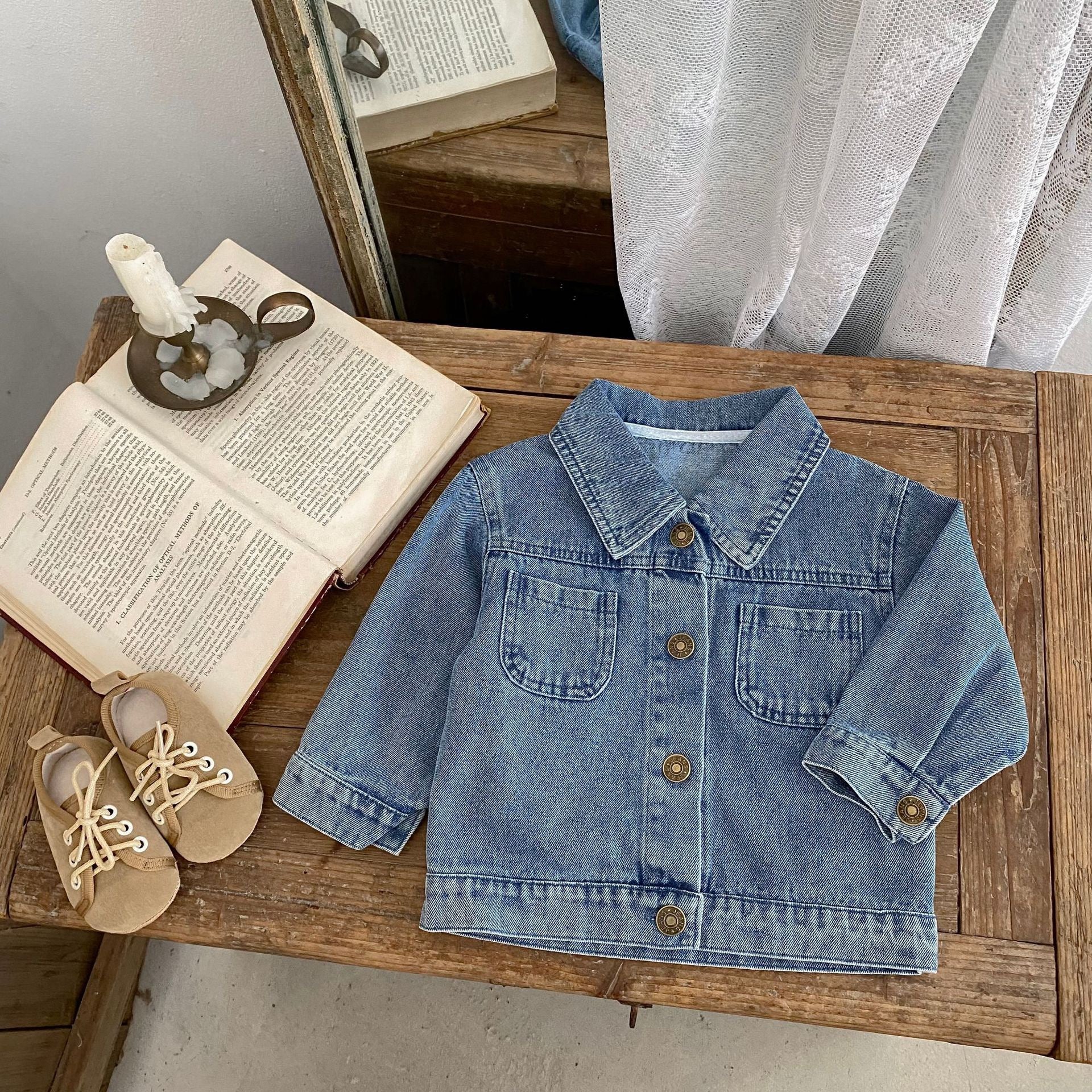 Boys & Girls Denim Lapel Jacket
