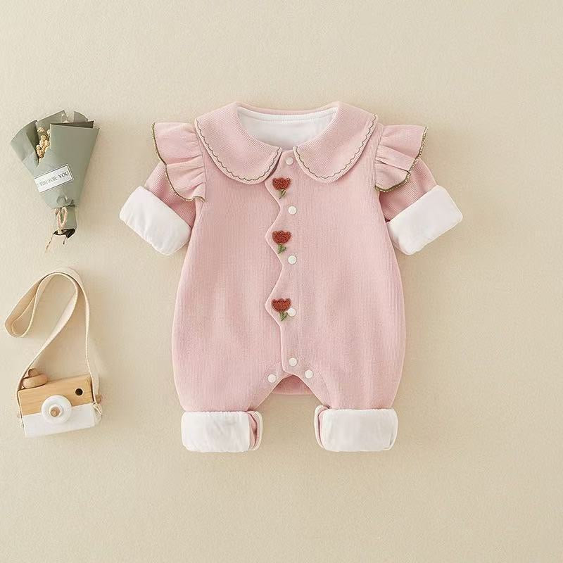 Korean Style Baby Double Layer Romper Autumn Long Sleeve Outfit