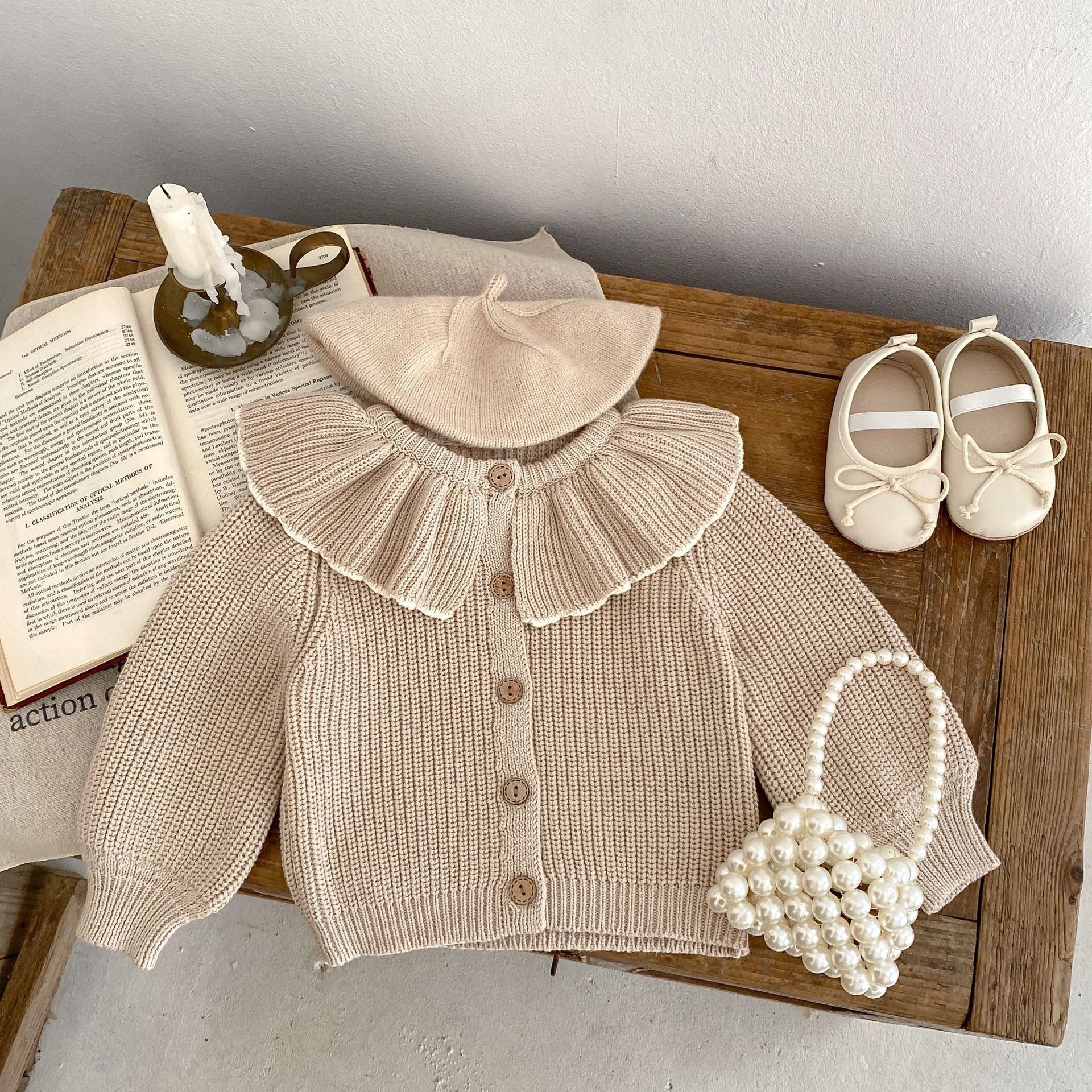 Children's Knitted Cardigan with Collar