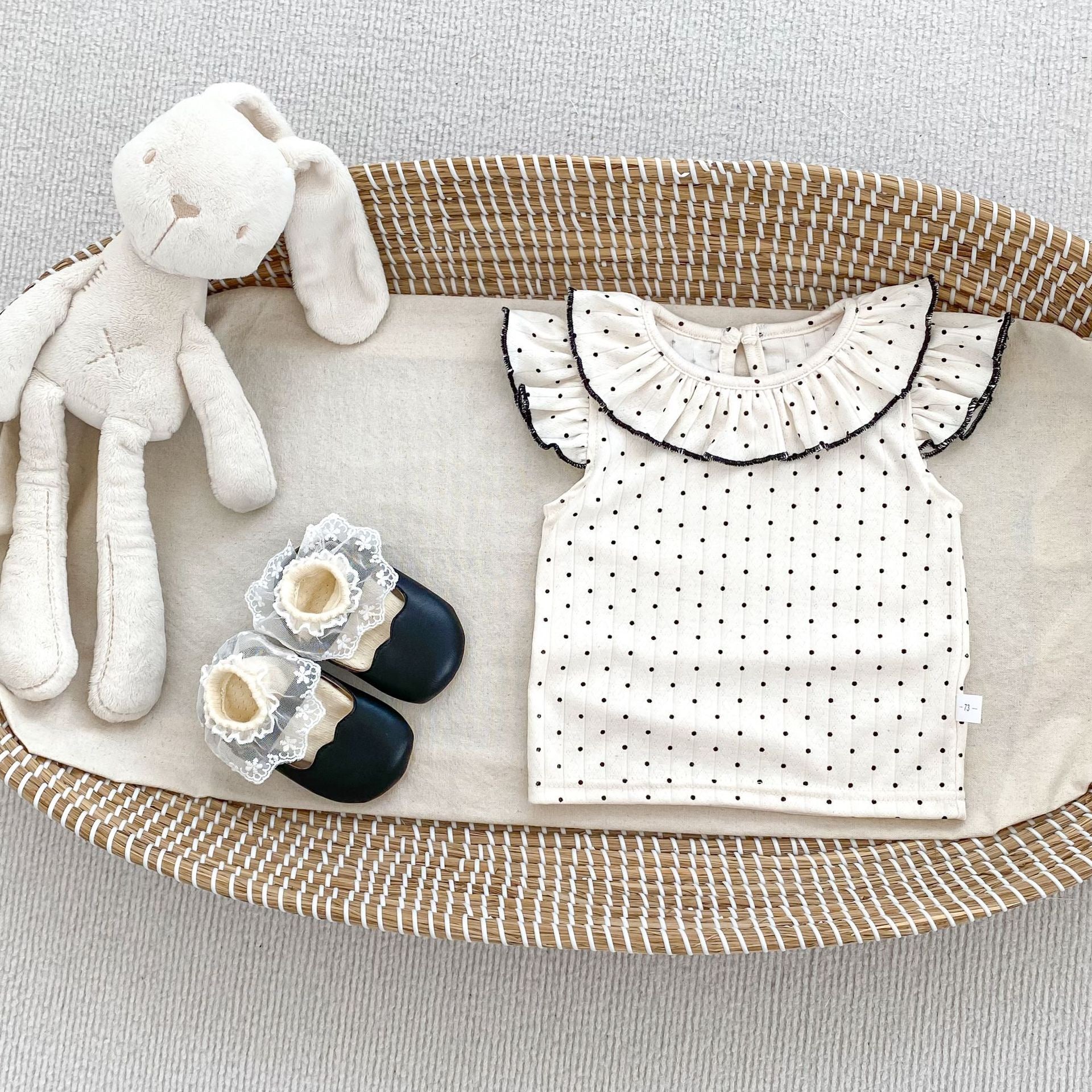 Girls' Polka Dot Outfit with Tulle Skirt