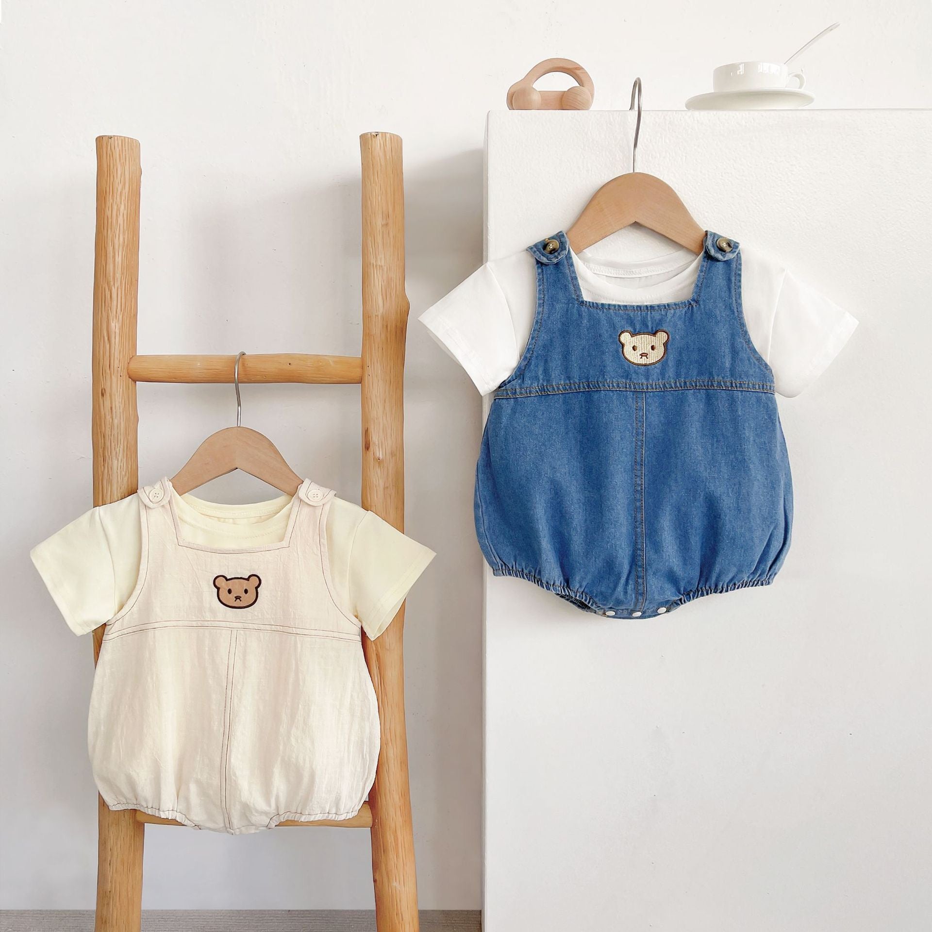 Children's Teddy Bear Overalls Set