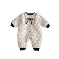 Winter Baby Warm Velvet Romper Flower Bow Jumpsuit