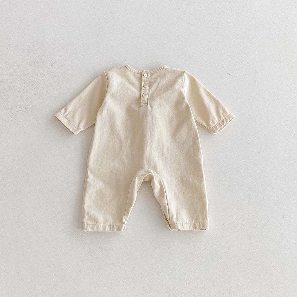 Baby Cartoon Letter Embroidered Long Sleeve Romper