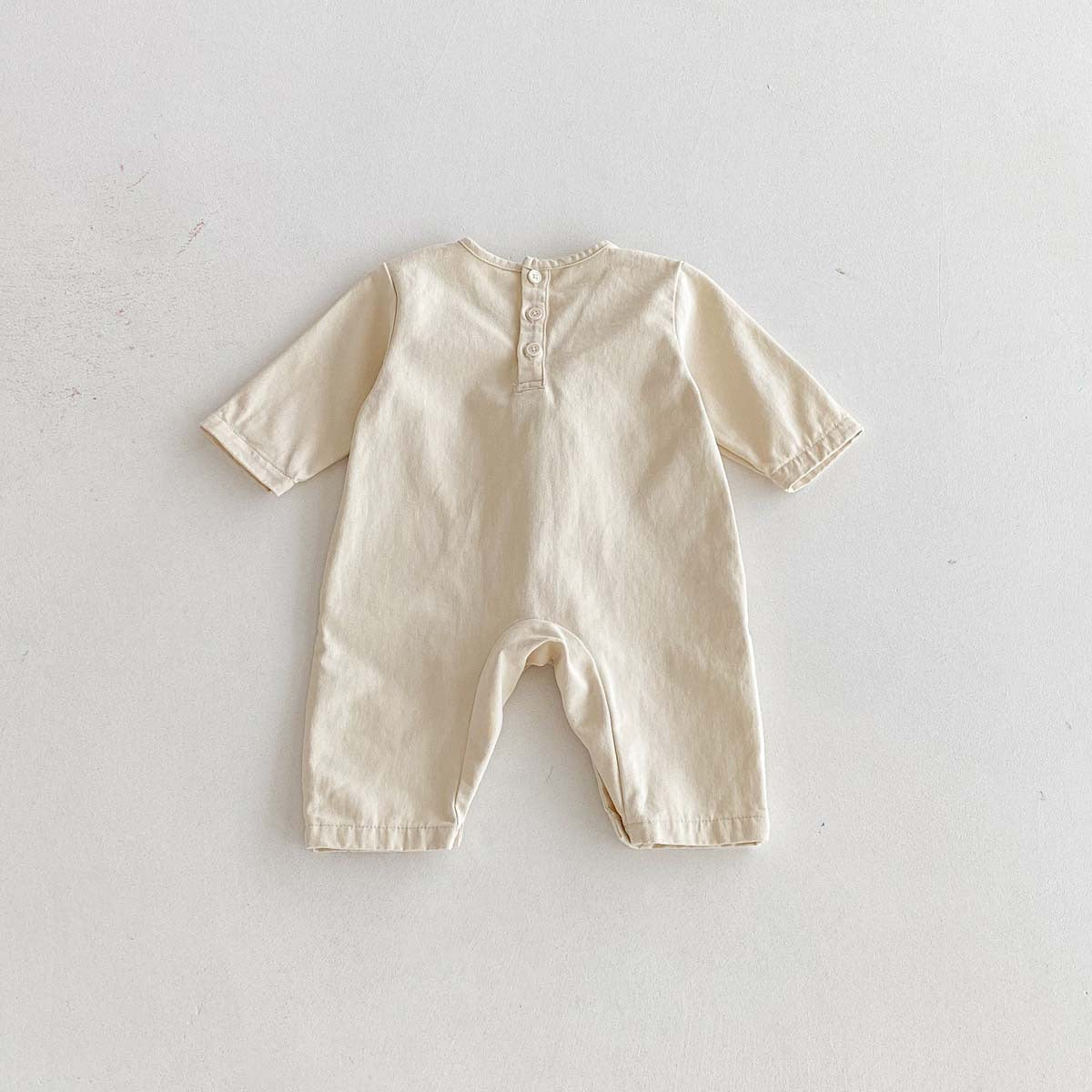 Baby Cartoon Letter Embroidered Long Sleeve Romper