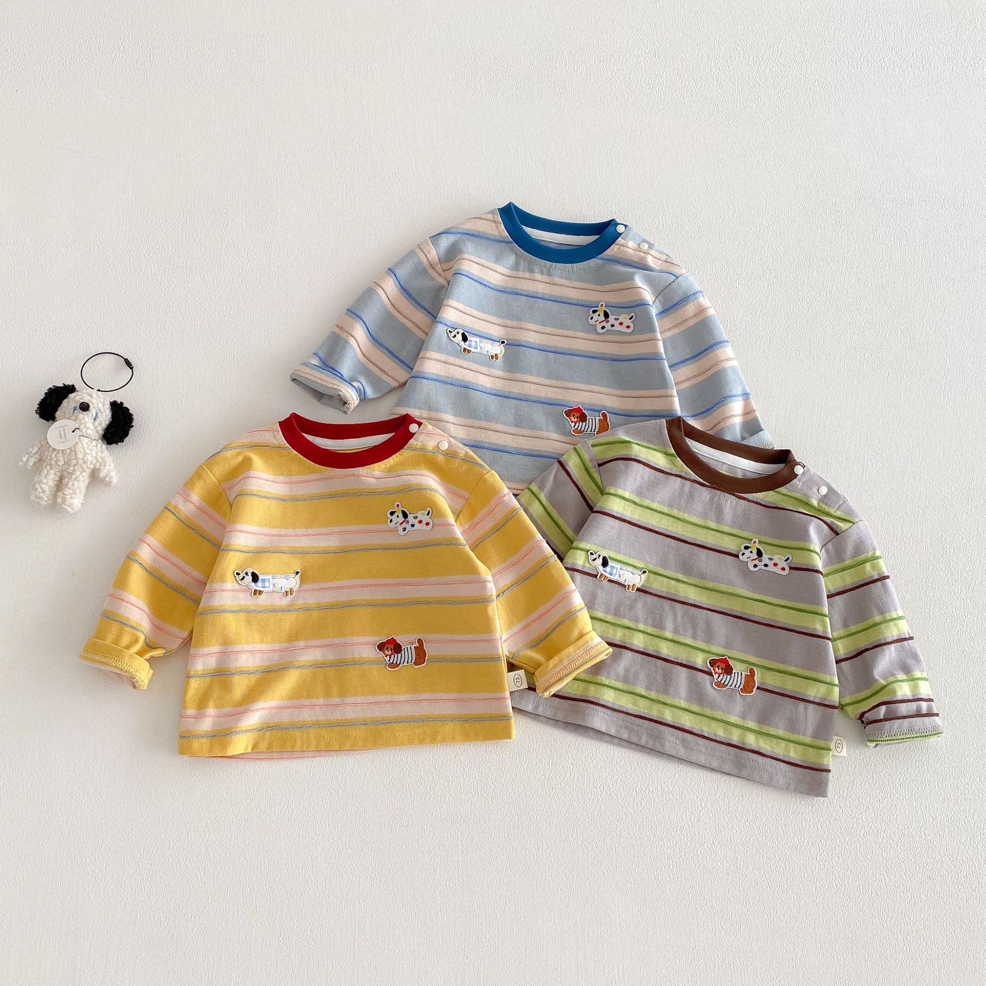 Children's Blouse with Puppy Stripes