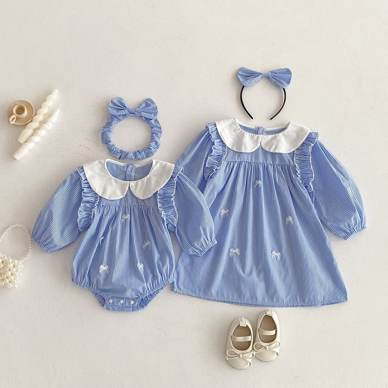 Baby Girls Jumpsuits Long-sleeved Infant Butterfly Bow Dress