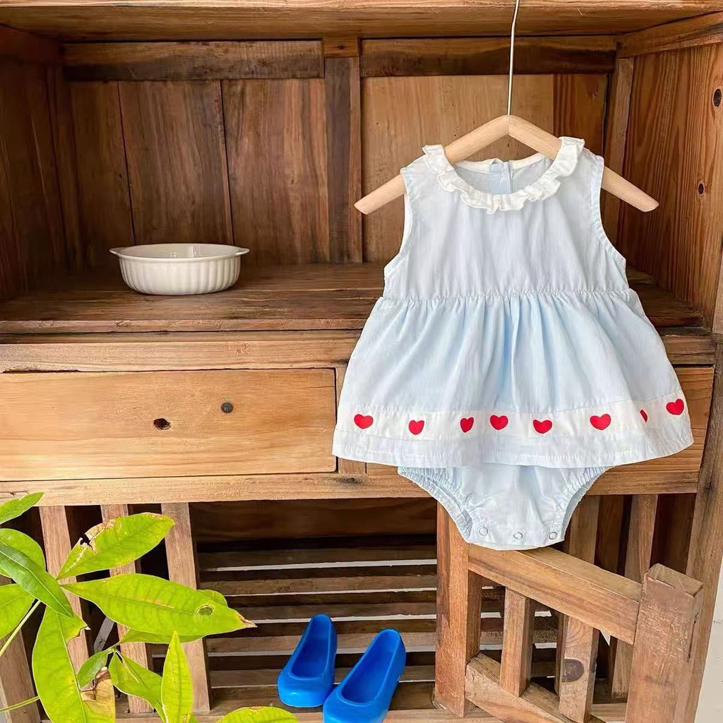 Baby Girls Cotton Mesh Summer Bodysuit
