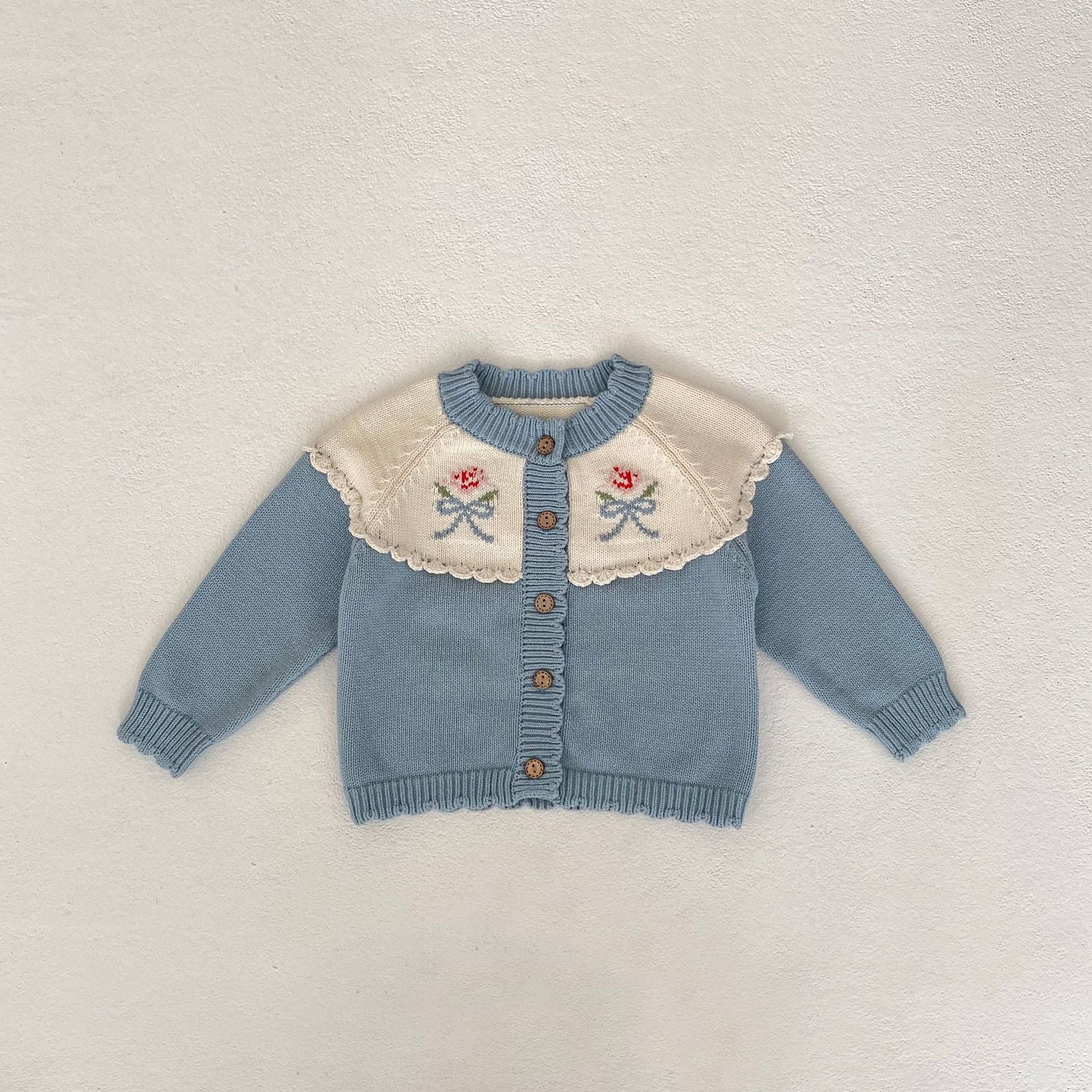Children's Knitted Set with Bows, 2 Pieces