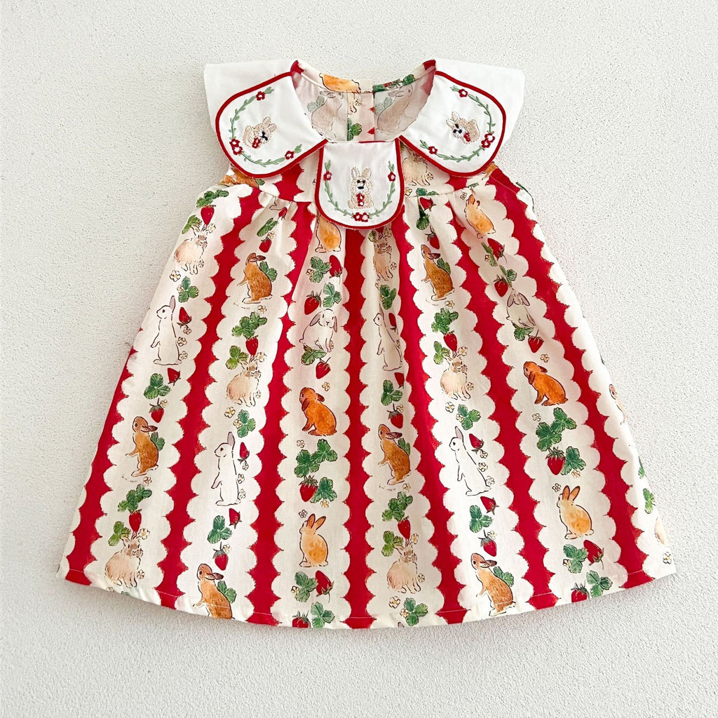 Bunny Dress for Girls with Collar