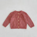 Baby Girls Jacquard Hollow Out Knit Cardigan