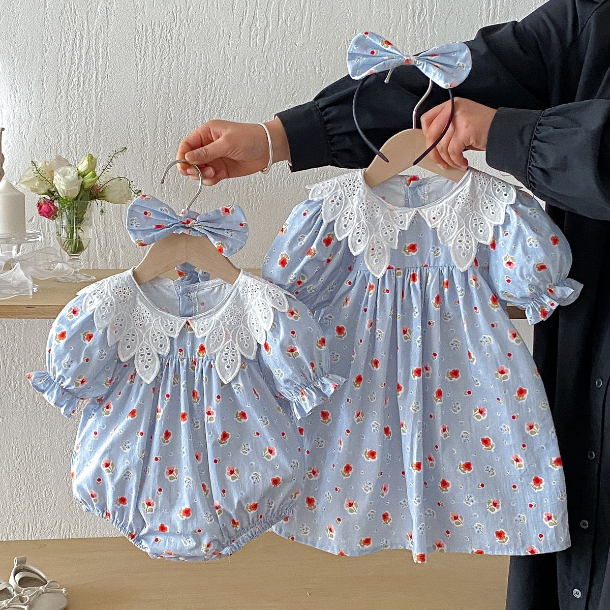 Infant Baby Romper Flying Sleeve Cotton Print Kids Princess Dresses