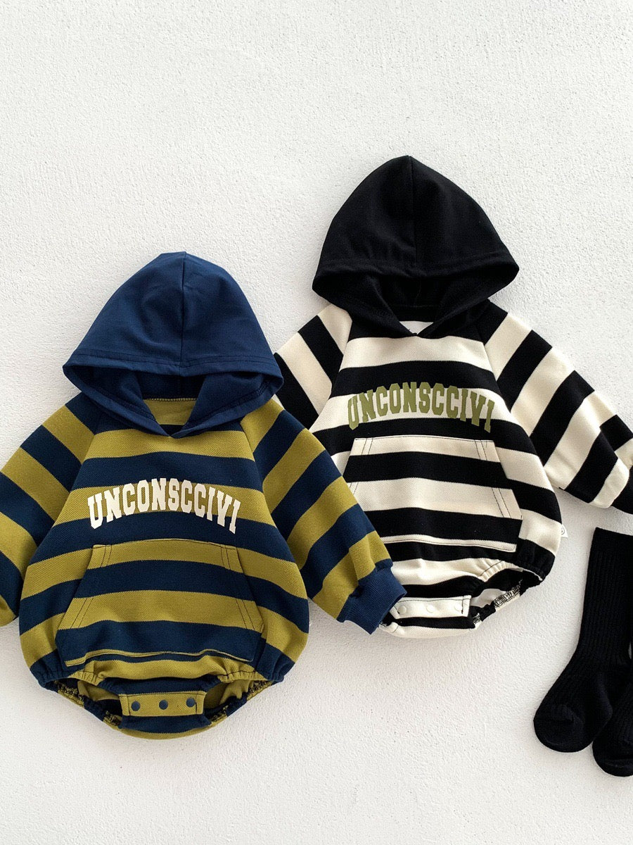 Baby Striped Hooded Jumpsuit