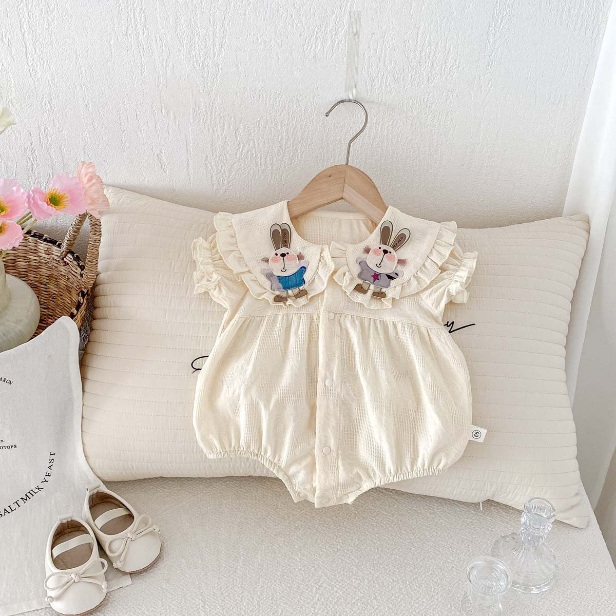 Cotton Rabbit Lace Romper