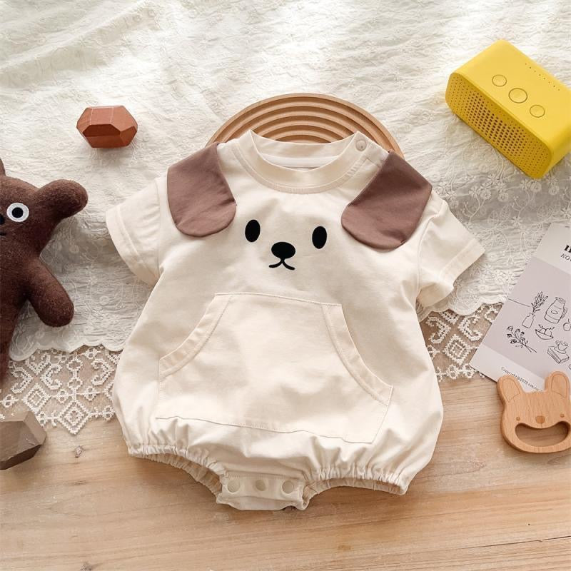 Children's Summer Bodysuit with Puppy Design