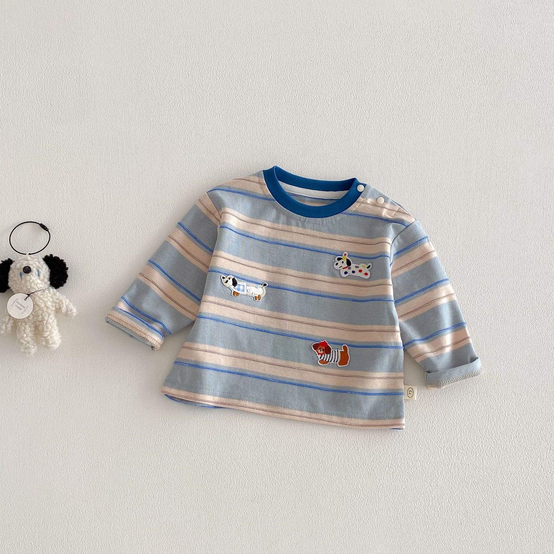 Children's Blouse with Puppy Stripes