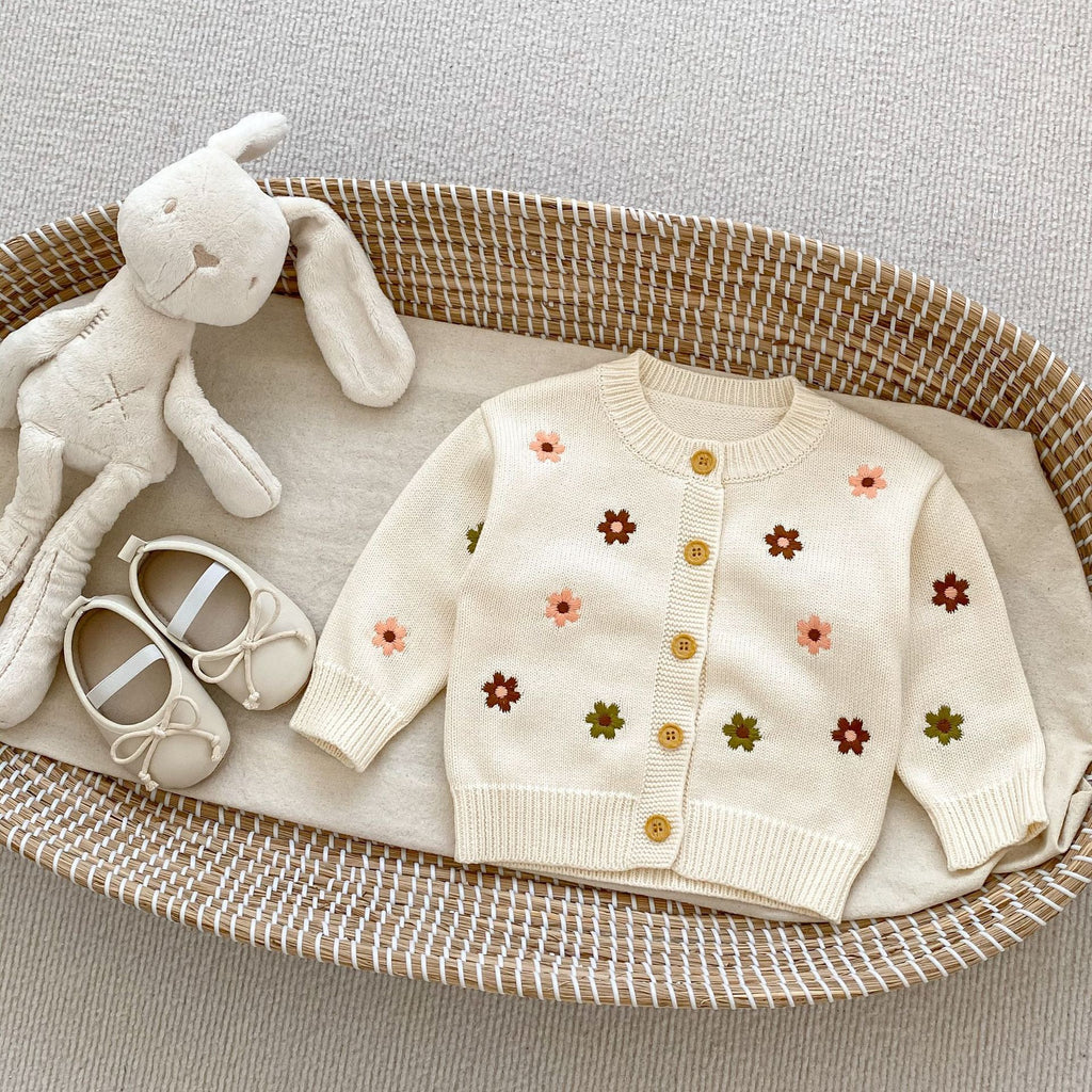 Children's Knitted Set with Little Flowers