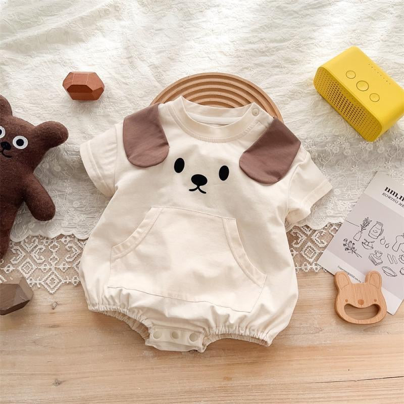 Children's Summer Bodysuit with Puppy Design