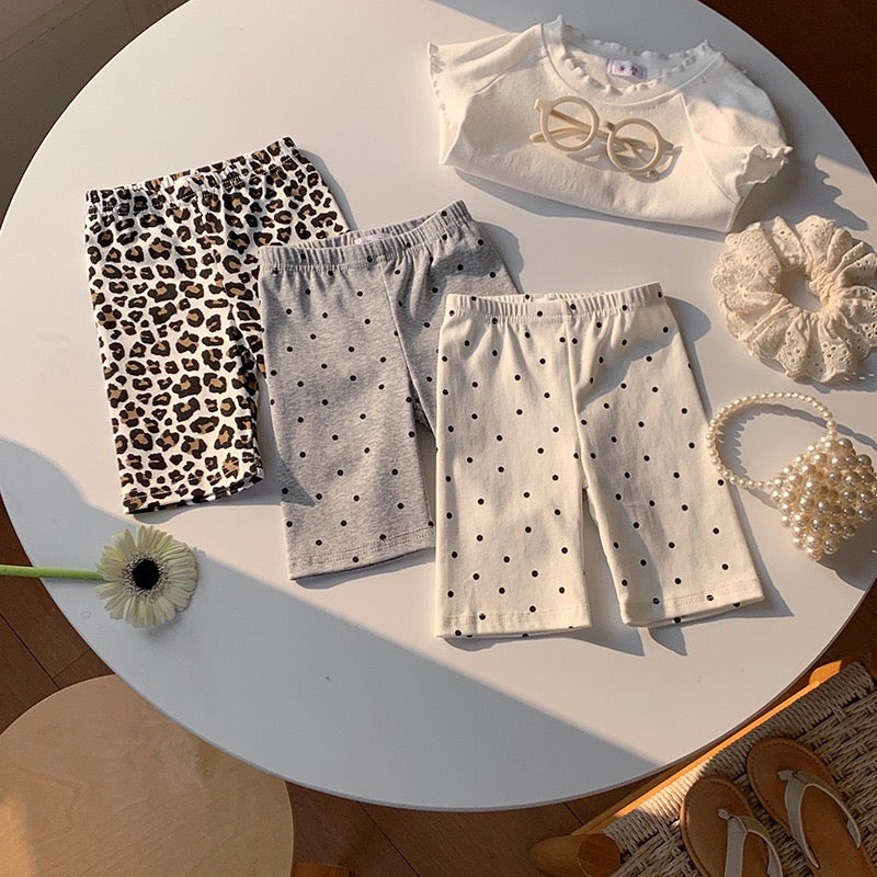 Pantalones cortos para niños, leggings de algodón con puntos para bebés y niñas