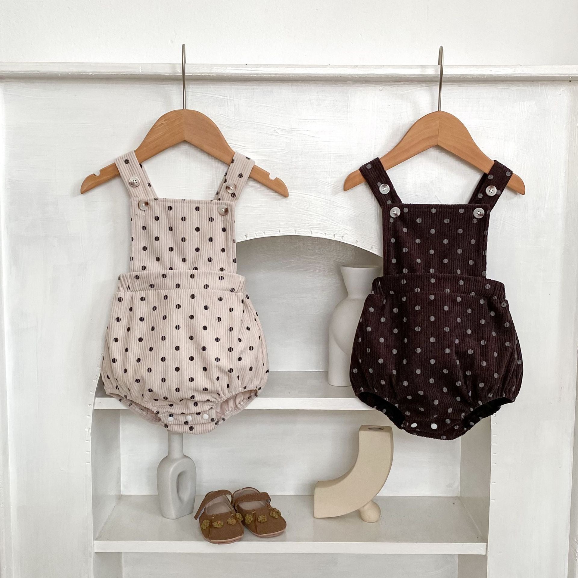Baby Girl Polka Dot Sleeveless Strap Bodysuit