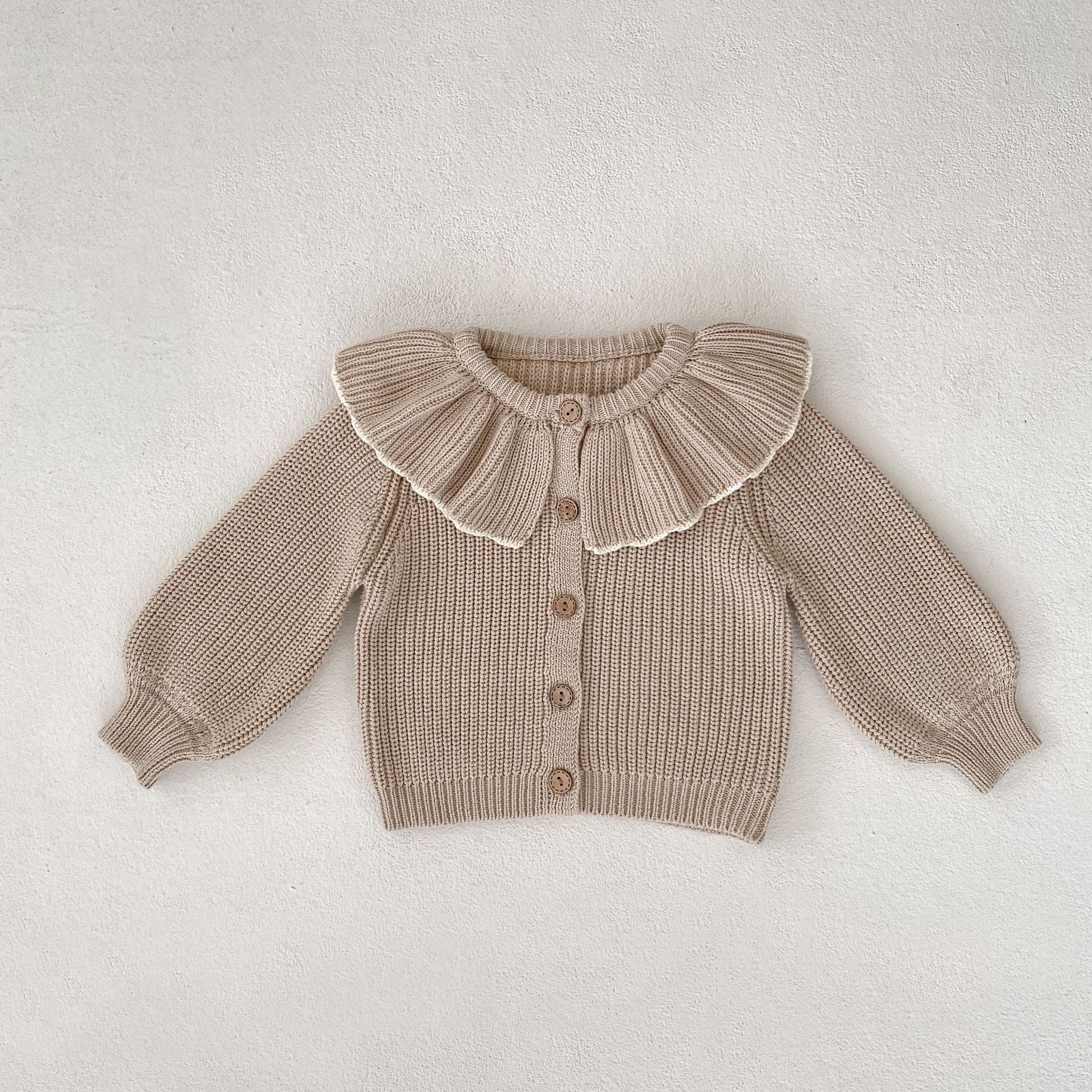 Children's Knitted Cardigan with Collar