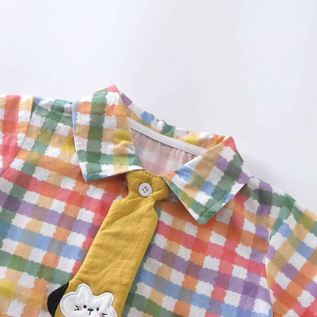 Baby Checkered Collared Romper