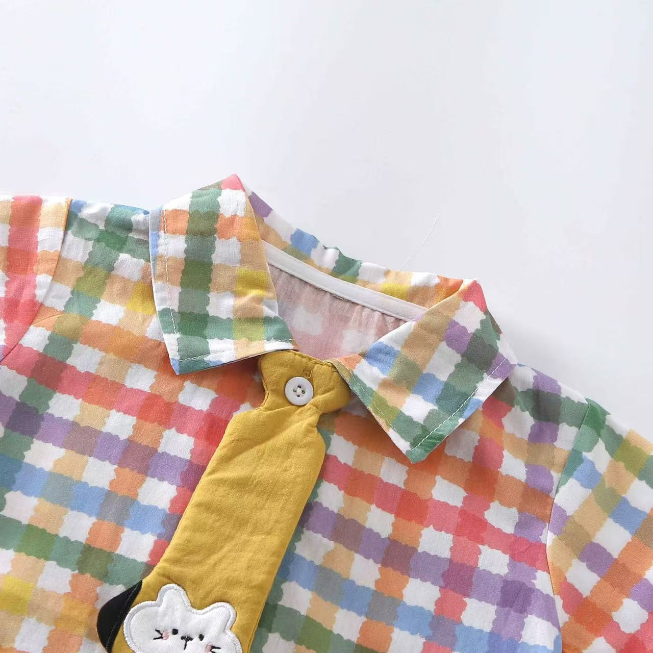 Baby Checkered Collared Romper