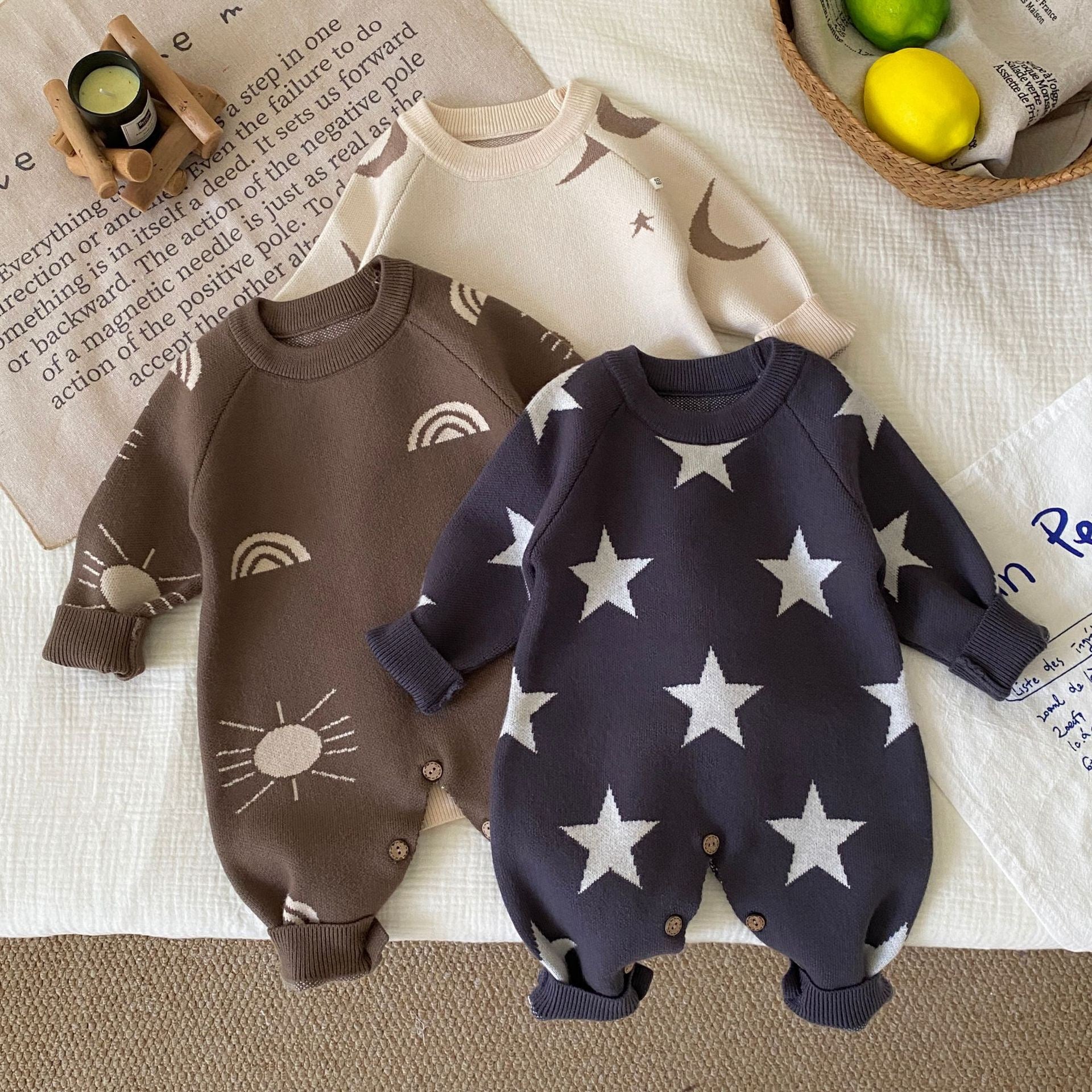 Children's Jumpsuit with Little Stars and Moon