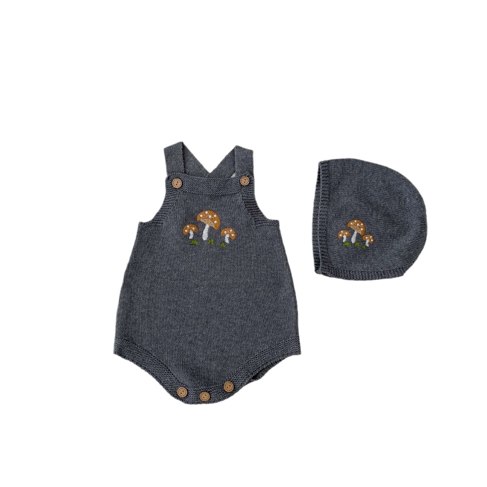 Baby Bodysuit with Mushroom Knit