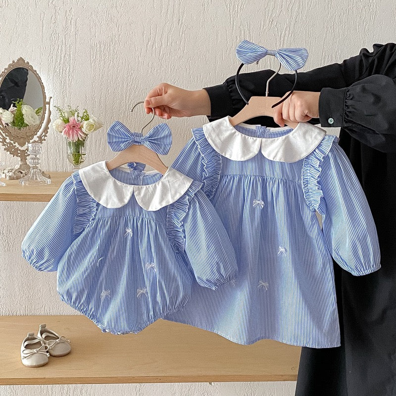 Baby Girls Jumpsuits Long-sleeved Infant Butterfly Bow Dress