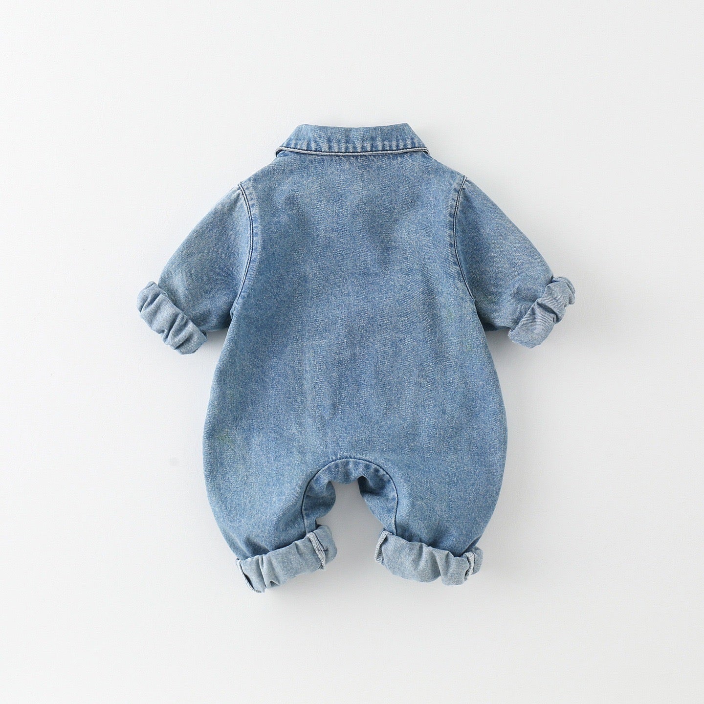 Denim Jumpsuit with Animal Print