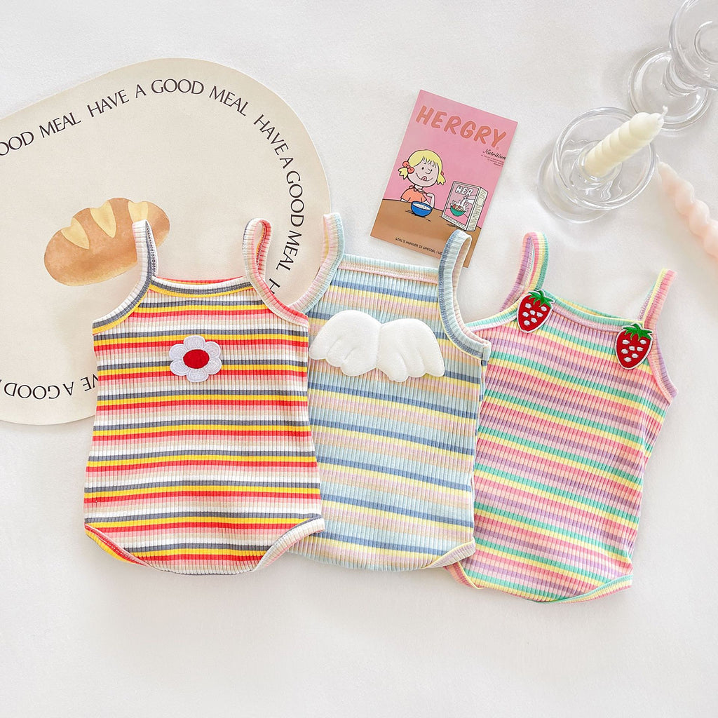 Baby Bodysuit with Floral Stripes