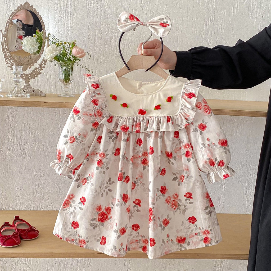 Vestiti da principessa in cotone a maniche lunghe per bambine Tuta da neonata vestito abbinato per sorelle