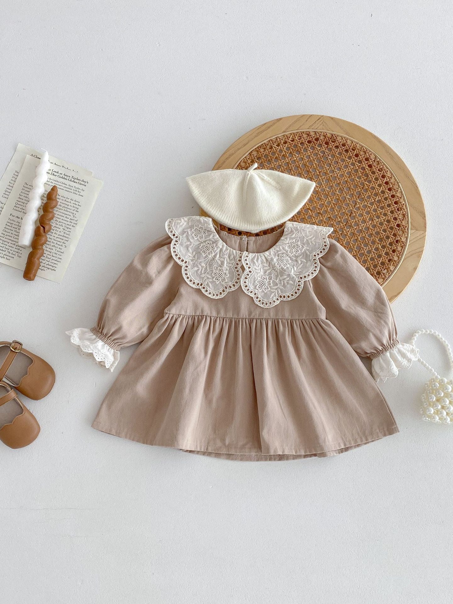 Baby Girl Embroidery Bow Romper Dress