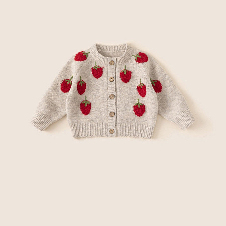 Cárdigan de niño con punto de fresa