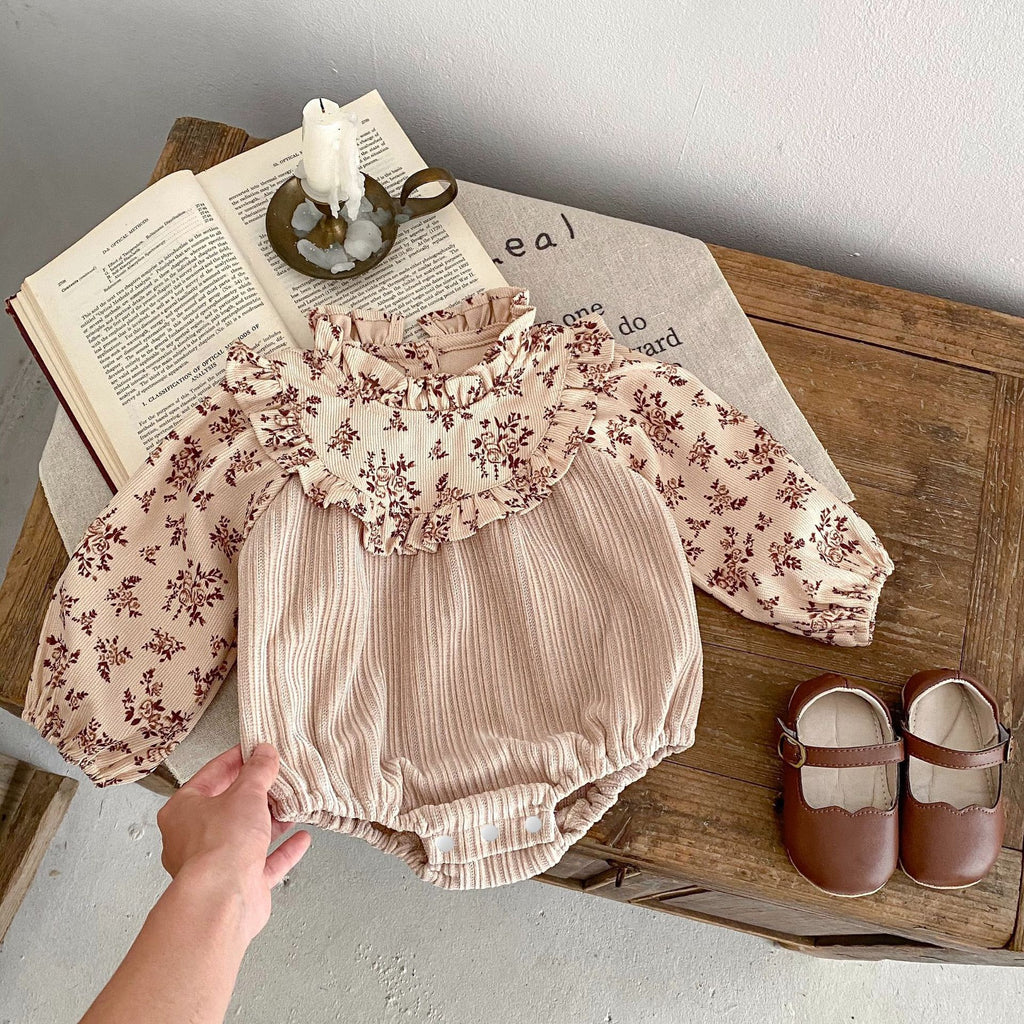 Baby Girl Corduroy Bodysuit with Hat
