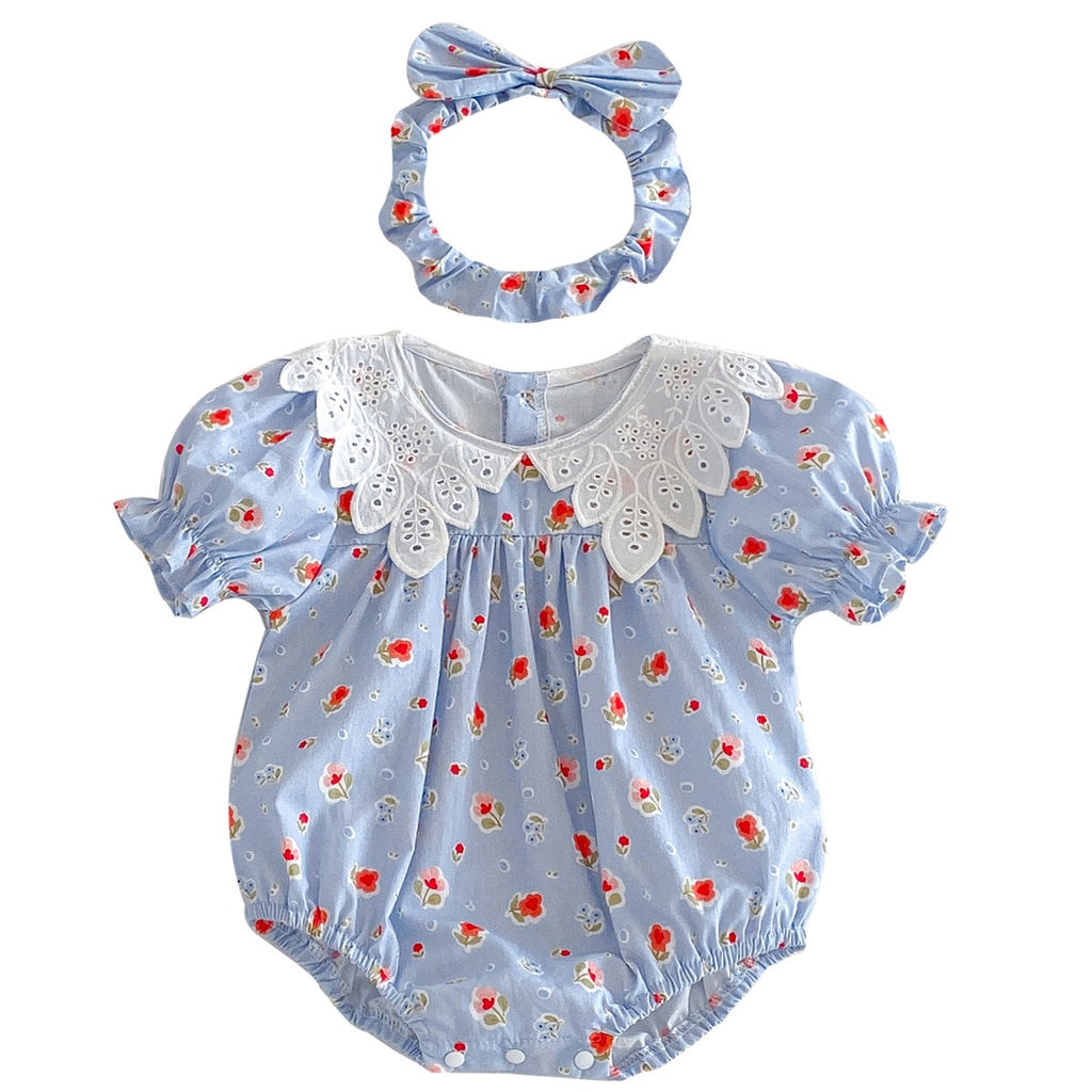 Infant Baby Romper Flying Sleeve Cotton Print Kids Princess Dresses