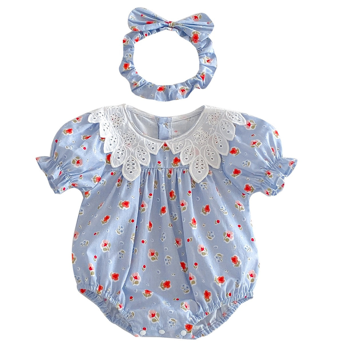 Infant Baby Romper Flying Sleeve Cotton Print Kids Princess Dresses