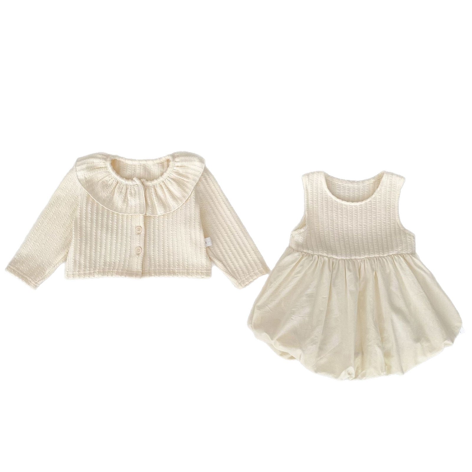 Children's Set: Cardigan + Balloon Dress