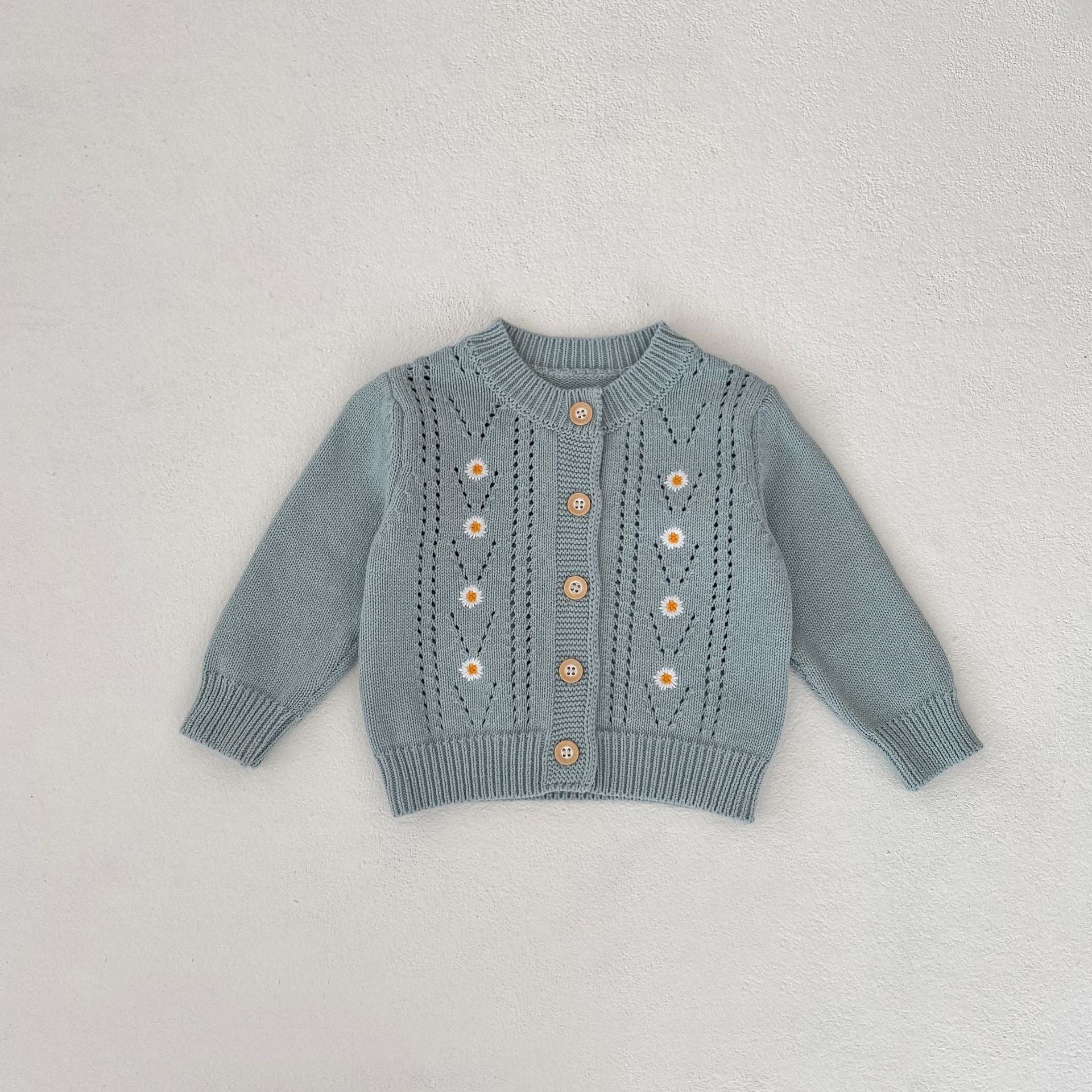 Toddler Girl Daisy Knitted Coat & Skirt Set