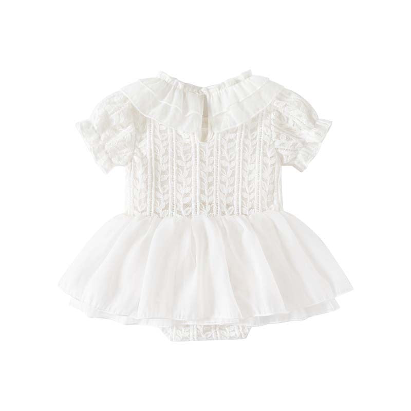 Lace Baby Romper Bodysuit Layered Tulle Cake Princess Dress